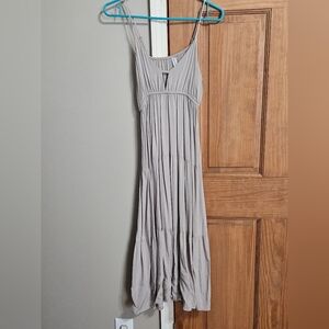 ZenenaWoven Sweetheart Neckline Tiered Cami Midi Dress